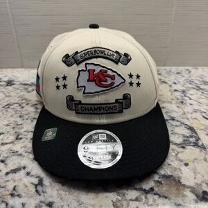 New Era Kansas City Chiefs Cream & Black Super Bowl Champions Snapback